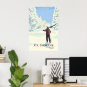 Mt Spokane Ski- en Snowboardpark Washington Poster (Thuiskantoor)
