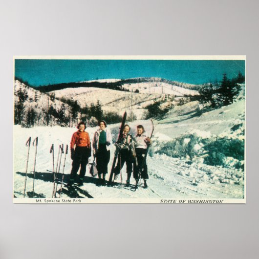 Mt. Spokane State Park DameskiingWashington Poster (Voorkant)