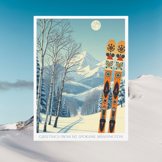Mt. Spokane Washington skioord Postkaart