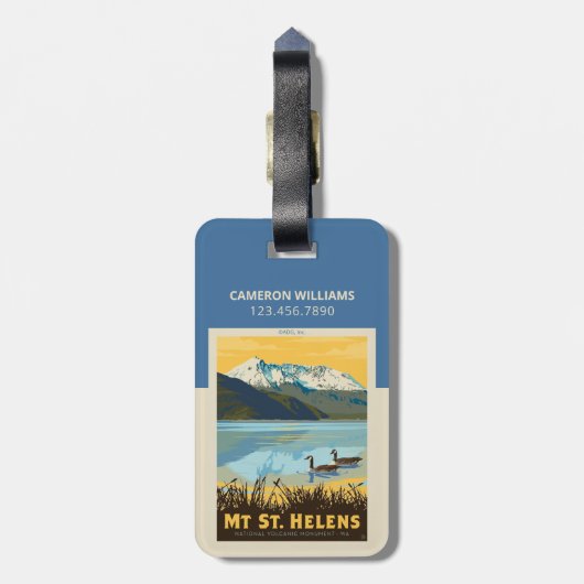 Mt St. Helens | Washington Bagagelabel (Achterkant verticaal)