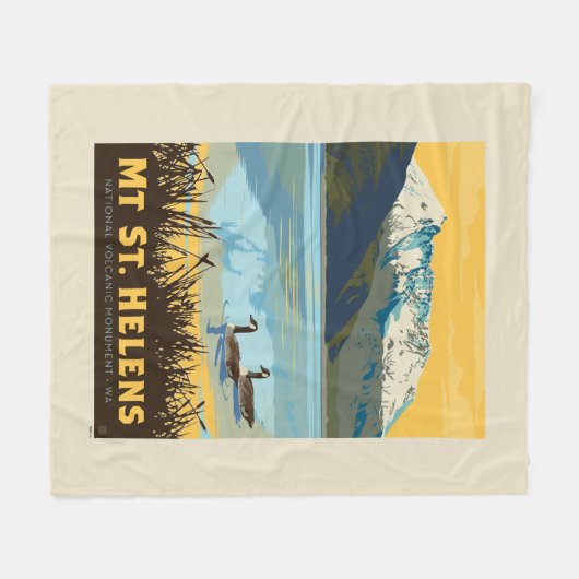 Mt St. Helens | Washington Fleece Deken (Voorkant (Horizontaal))