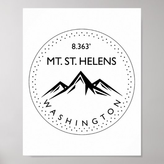 Mt. St. Helens Washington Mountain Climbing Hiking Poster (Voorkant)