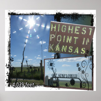 Mt. SUNFLOWER - HOOGSTE KANSAS-POSTER Poster