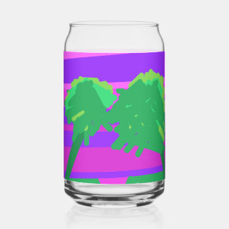 Mt. Sunset Roze Groen Paars Drinkservies Set Blikvorm Glas
