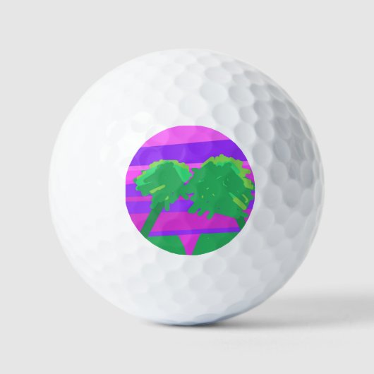 Mt. Sunset Roze Groen Paarse Golfballen (Voorkant)