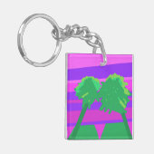 Mt. Sunset Roze Groen Paarse Sleutelhanger (Voorkant Links)