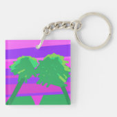 Mt. Sunset Roze Groen Paarse Sleutelhanger (Achterkant)
