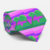 Mt. Sunset Roze Groen Paarse Stropdas (Opgerold)