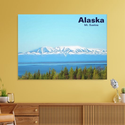 Mt. Susitna (Alaska) Canvas Afdruk (Insitu (Woonkamer))
