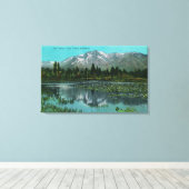 Mt. Tallac en Lake Tahoe, Californië Canvas Afdruk (Insitu (Houten vloer))