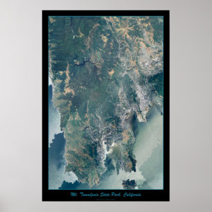 Mt. Tamalpais, Marin County CA satelliet print