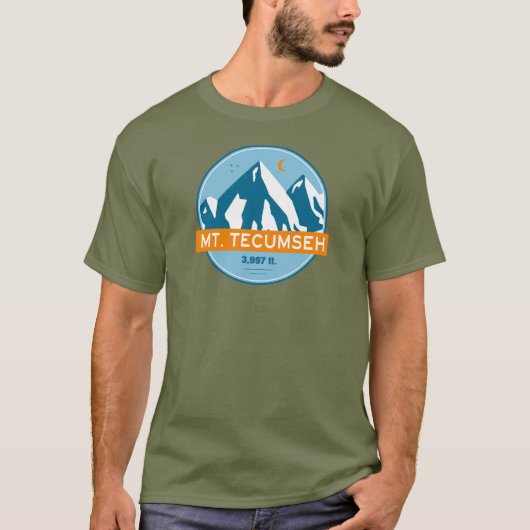 Mt. Tecumseh New Hampshire Stars Moon T-shirt (Voorkant)