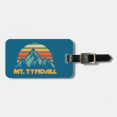 Mt. Tyndall California Retro Turquoise Bagagelabel (Voorkant horizontaal)