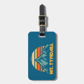 Mt. Tyndall California Retro Turquoise Bagagelabel (Voorkant verticaal)