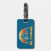 Mt. Tyndall California Retro Turquoise Bagagelabel (Achterkant verticaal)