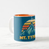 Mt. Tyndall California Retro Turquoise Tweekleurige Koffiemok (Voorkant links)