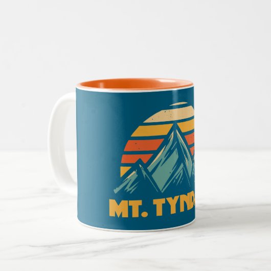 Mt. Tyndall California Retro Turquoise Tweekleurige Koffiemok (Voorkant links)