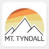 Mt. Tyndall California Retro Vierkante Sticker (Voorkant)