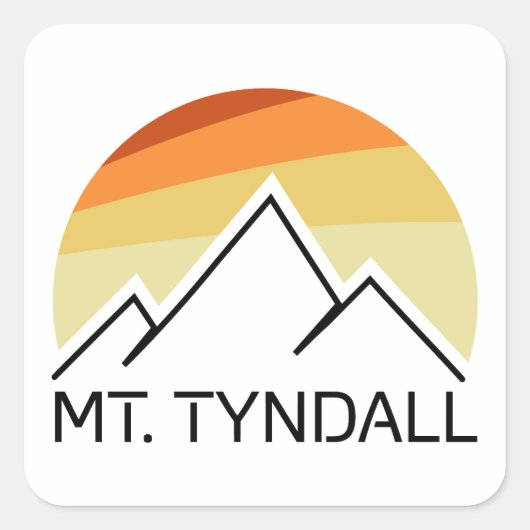 Mt. Tyndall California Retro Vierkante Sticker (Voorkant)