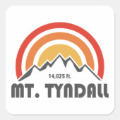 Mt. Tyndall California Vierkante Sticker (Voorkant)