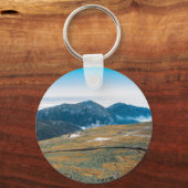 Mt. Uitzicht van Washington van de Top Button Sleu Sleutelhanger (Voorkant)