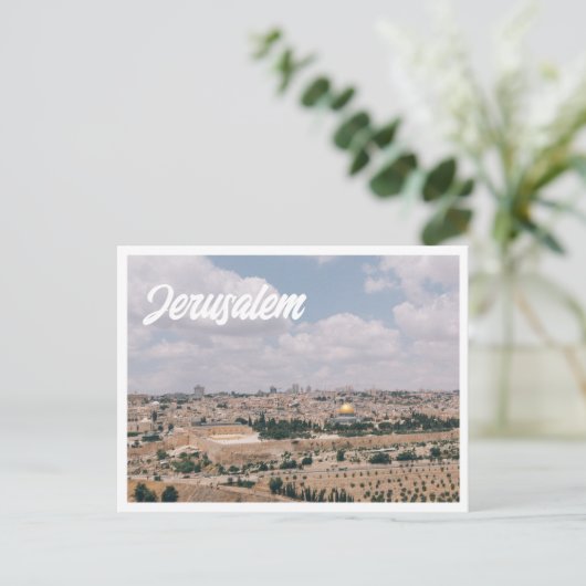 Mt van de Olijven Foto Jeruzalem Briefkaart (Staand voorkant)