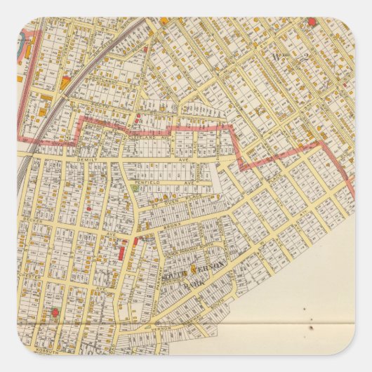 Mt Vernon Atlas Map Vierkante Sticker (Voorkant)