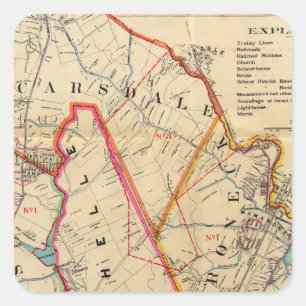 Mt. Vernon, E Chester, Pelham, New Rochelle, NY Vierkante Sticker