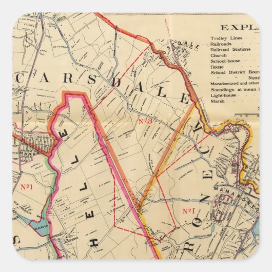 Mt. Vernon, E Chester, Pelham, New Rochelle, NY Vierkante Sticker (Voorkant)