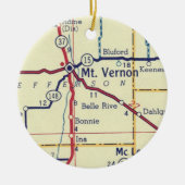 Mt. Vernon IL  kaart Keramisch Ornament (Voorkant)