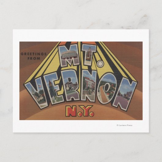 Mt. Vernon, New York - grote letterscènes Briefkaart (Voorkant)
