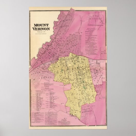 Mt Vernon, NY Poster (Voorkant)