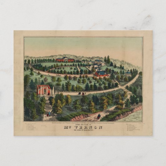 Mt. Vernon, Virginia (1859) Briefkaart (Voorkant)