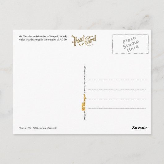 Mt. Vesuvius en de ruïnes van Pompeii in Italië Briefkaart (Achterkant)