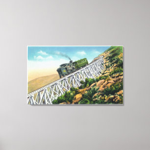 Mt Washington Cog Railway, Jacob's Ladder Canvas Afdruk