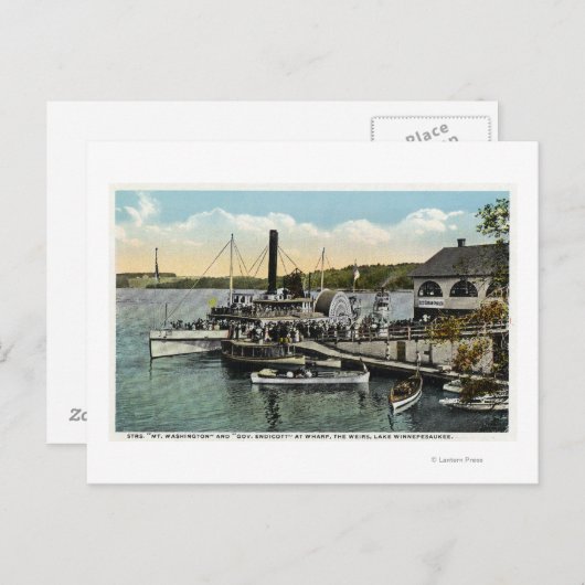 Mt. Washington, Gov. Endicott Steamers gedokt Briefkaart (Voorkant / Achterkant)