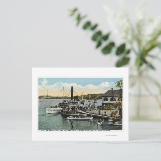 Mt. Washington, Gov. Endicott Steamers gedokt Briefkaart (Staand voorkant)