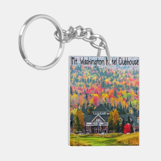 Mt. Washington Hotel Clubhouse Acrylische Sleutelh Sleutelhanger (Voorkant Links)