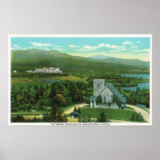 Mt Washington Hotel, Stickney Chapel Uitzicht Poster (Voorkant)