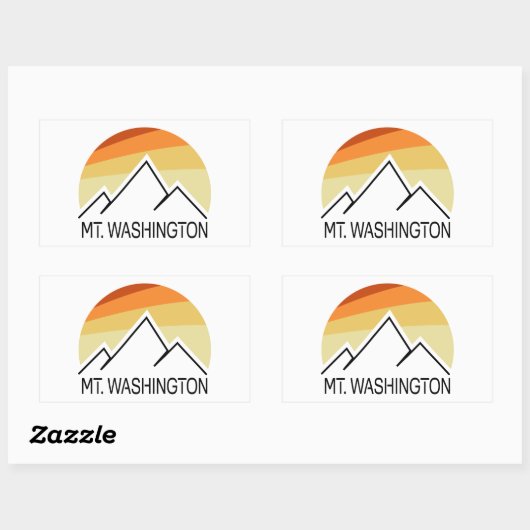 Mt. Washington Retro Rechthoekige Sticker (Vel)