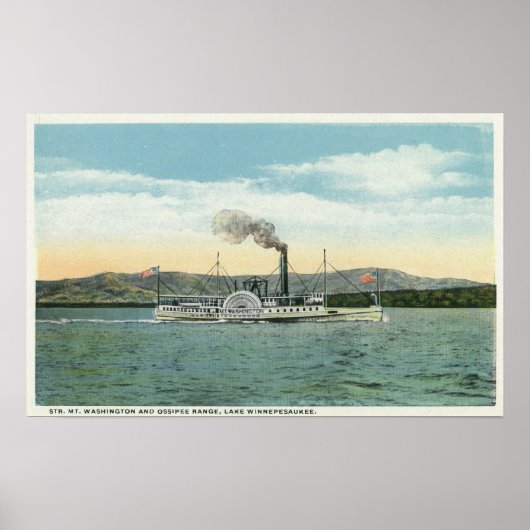 Mt. Washington Steamer, Uitzicht Ossipee Range Poster (Voorkant)