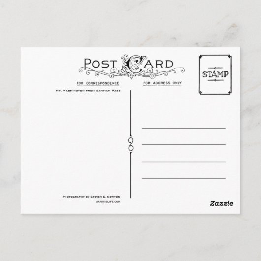 Mt. Washington vanaf Santiam Pass Briefkaart (Achterkant)