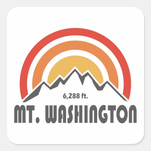 Mt. Washington Vierkante Sticker (Voorkant)