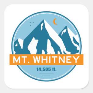 Mt. Whitney Californië sterren maan Vierkante Sticker