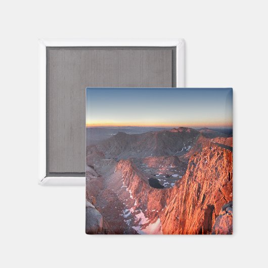 Mt Whitney en Pinnacles Sunrise - John Muir Trail Magneet (Voorkant / Achterkant)