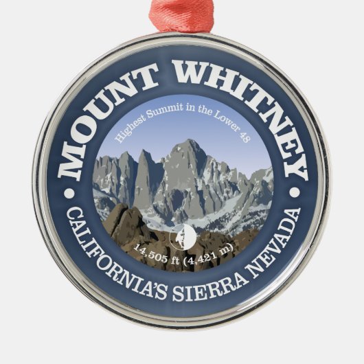 Mt Whitney Metalen Ornament (Voorkant)