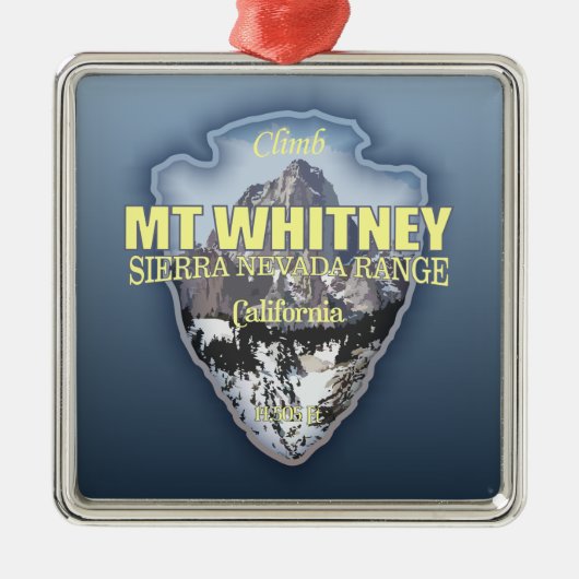Mt Whitney (pijlpunt) Metalen Ornament (Voorkant)