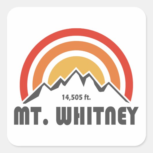 Mt. Whitney Vierkante Sticker (Voorkant)