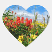 Mt. Wildbloemen Hart Sticker (Voorkant)