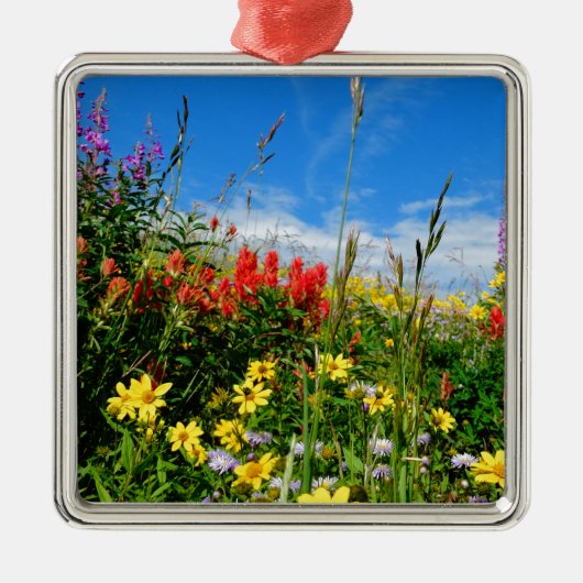 Mt. Wildbloemen Metalen Ornament (Voorkant)